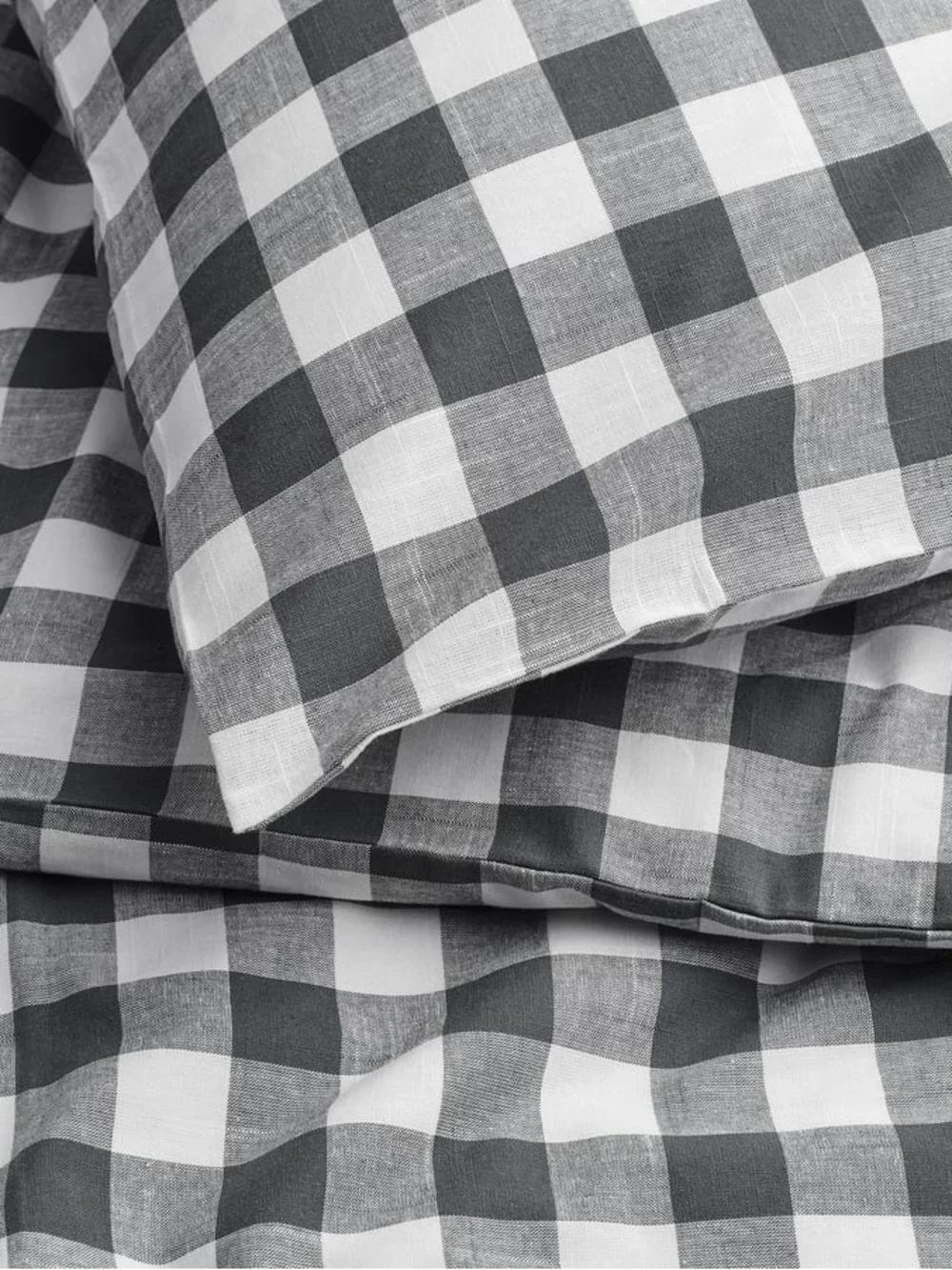 Twin Plaid Black & White Bedding Duvet and Pillow case 100% cotton